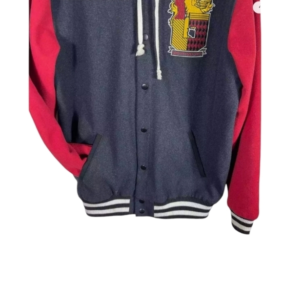 Harry Potter Gryffindor Logo Hooded Varsity red/ black Wool Jacket NWOT Sz L - Picture 4 of 11